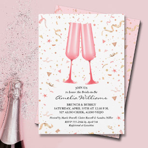 Invitation Fête des mariées Champagne rose