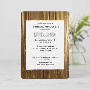 Invitation Fête des mariées Chic Gold Tinsel Stripes