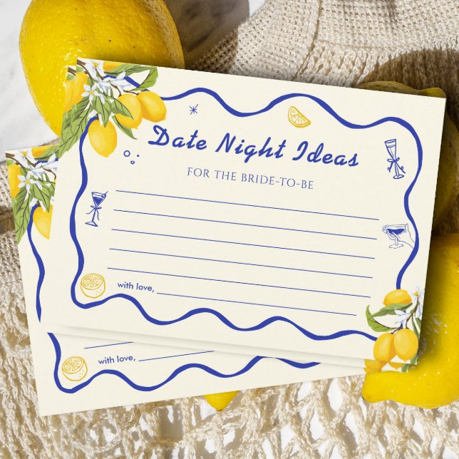 Invitation Fête des mariées Citron Italienne Date Idées Nuit  (Créateur téléchargé)