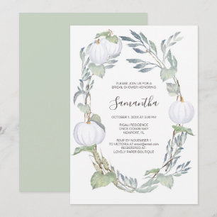 Invitation Fête des mariées Citrouille blanc automne