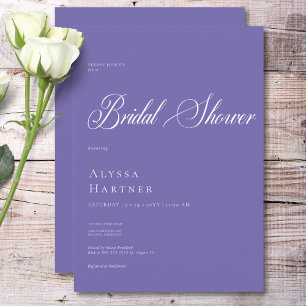 Invitation Fête des mariées classique minimale violet et blan