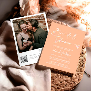 Invitation Fête des mariées classique simple et moderne QR Co