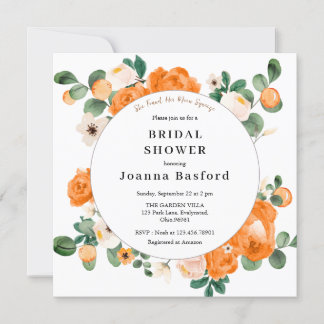 Invitation Fête des mariées Clementine et Orange White Blosso