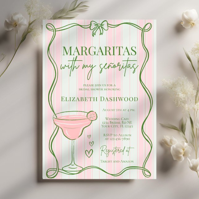 Invitation Fête des mariées Cocktail Retro Margaritas (Créateur téléchargé)