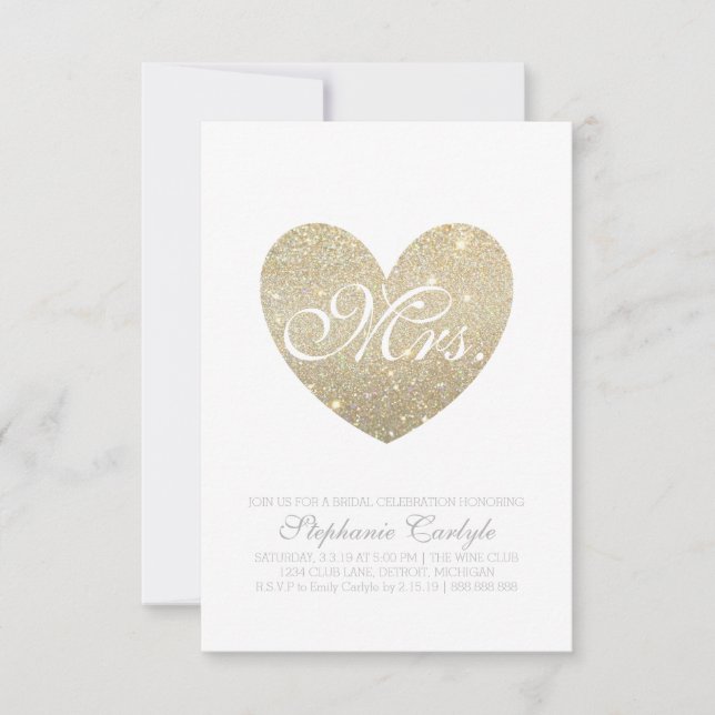 Invitation Fête des mariées | Coeur Fab, écriture  (Devant)