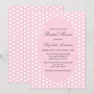 Invitation Fête des mariées Coeurs roses
