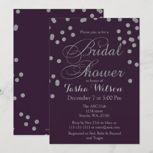Invitation Fête des mariées Confetti Parties scintillant d'ar