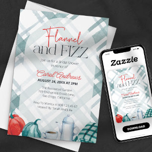 Invitation Fête des mariées confortable Flannel & Fizz