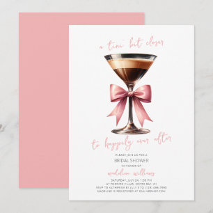 Invitation Fête des mariées Coquette Bow Espresso Martini