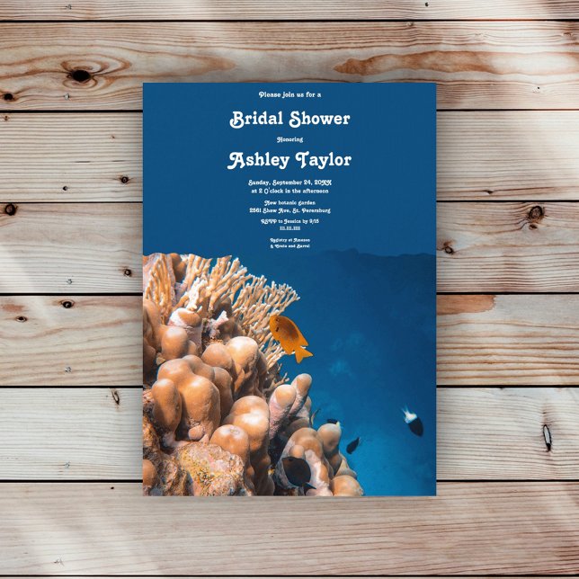 Invitation Fête des mariées côtière des récifs de poissons so (Créateur téléchargé)