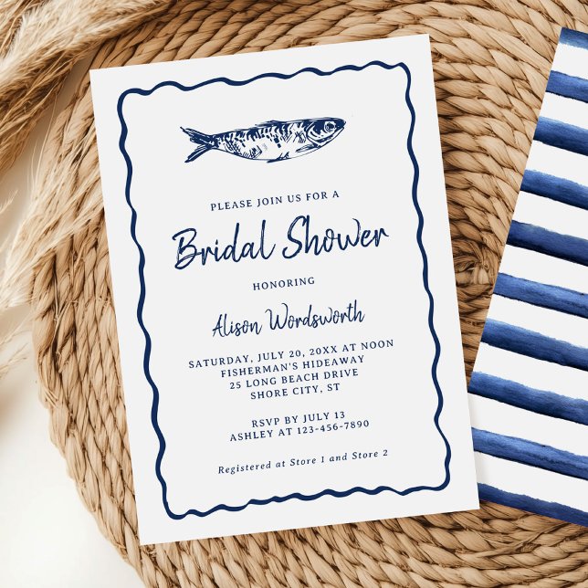 Invitation Fête des mariées côtière du pêcheur Core Sardine (Créateur téléchargé)