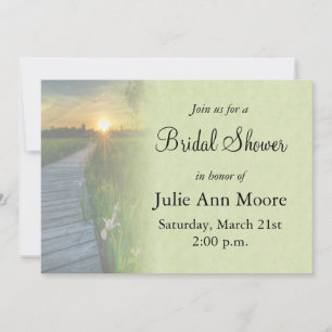 Invitation Fête des mariées coucher de soleil