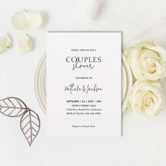 Invitation Fête des mariées Couples Noir Et Blanc (Créateur téléchargé)