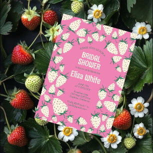 Invitation Fête des mariées CUSTOM Fraise blanche