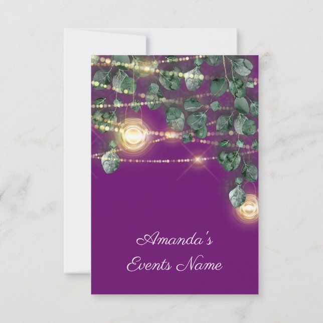 Invitation Fête des mariées d'anniversaire Lumière Jar Purple (Dos)