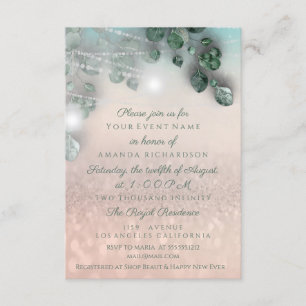 Invitation Fête des mariées d'anniversaire Lumière Jar Rose P