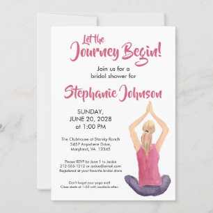 Invitation Fête des mariées d'aquarelle blanche rose inspirée