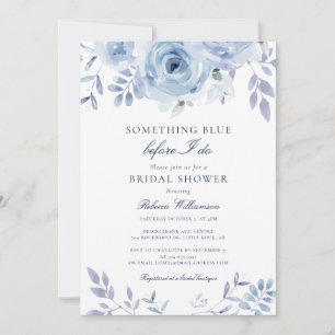 Invitation Fête des mariées d'aquarelle bleu foncé