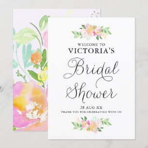 Invitation Fête des mariées d'aquarelle Dainty Florals