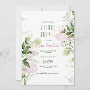 Invitation Fête des mariées d'aquarelle de printemps