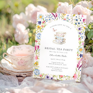 Invitation Fête des mariées d'aquarelle de tea Floral