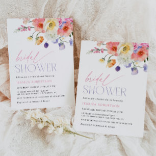 Invitation Fête des mariées d'aquarelle florale