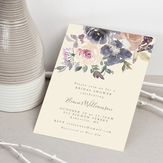 Invitation Fête des mariées d'aquarelle florale chic moderne (Créateur téléchargé)