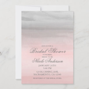 Invitation Fête des mariées d'aquarelle moderne rose vif