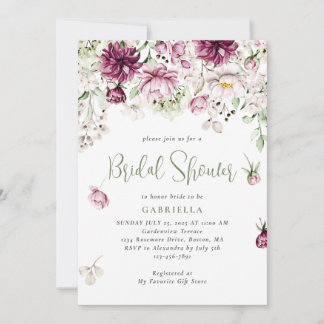 Invitation Fête des mariées d'aquarelle rose