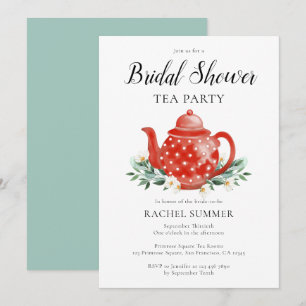 Invitation Fête des mariées d'aquarelle Tea Party