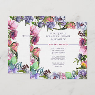 Invitation Fête des mariées d'aquarelles Spring Bouquet