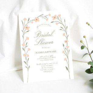 Invitation Fête des mariées d'arc Fleur sauvage Blush simple