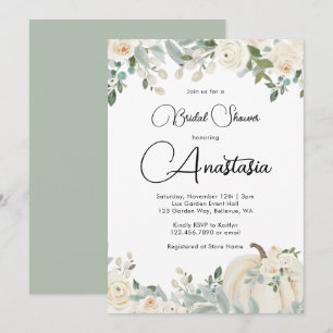 Invitation Fête des mariées d'automne Citrouille aquarelle