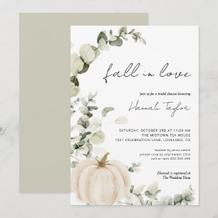 Invitation Fête des mariées d'automne du Citrouille blanc Euc