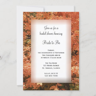 Invitation Fête des mariées d'automne Feuille orange