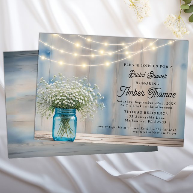 Invitation Fête des mariées de bambin rustique (Bridal Shower Invitation)