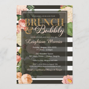 Invitation Fête des mariées de bande Vintage Brunch & Bubbly