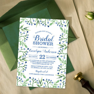 Invitation Fête des mariées de bleuets de feuillage de printe