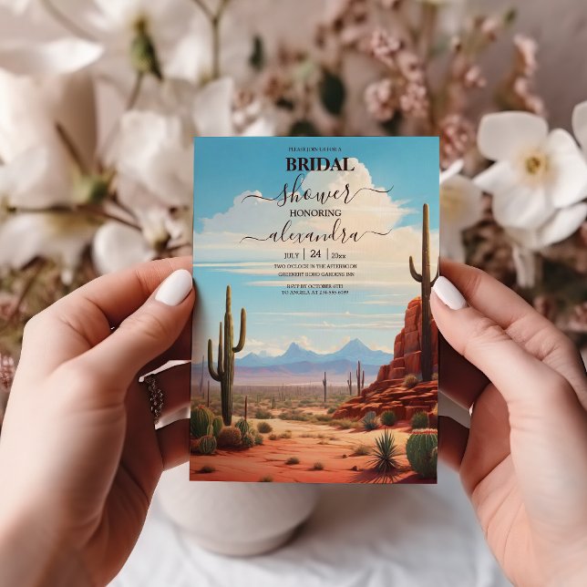 Invitation Fête des mariées de Boho Desert Cactus (Créateur téléchargé)