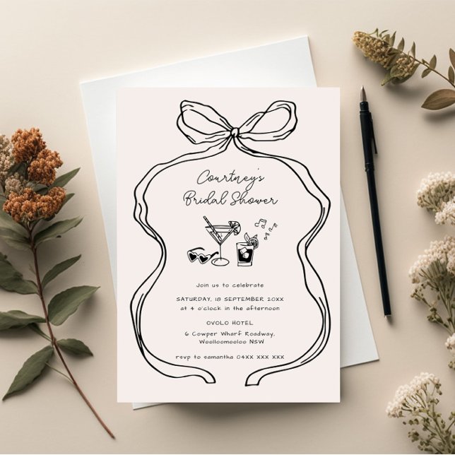 Invitation Fête des mariées de bordure en ruban lunaire (Créateur téléchargé)