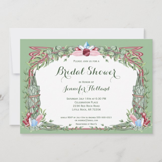 Invitation Fête des mariées de bouquet en cristal de Rose et  (Devant)