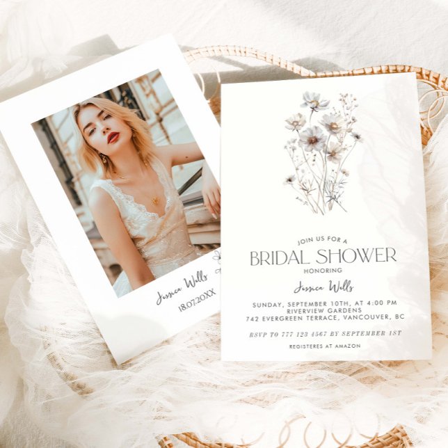 Invitation Fête des mariées de bouquet minimaliste moderne Fl (Créateur téléchargé)