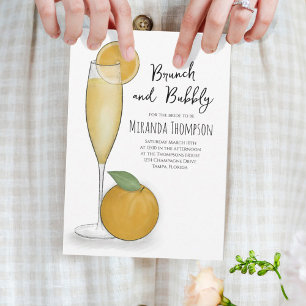 Invitation Fête des mariées de brunch et de bulle personnalis