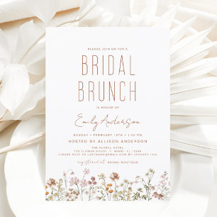 Invitation Fête des mariées de Brunch Fleur sauvage Boho
