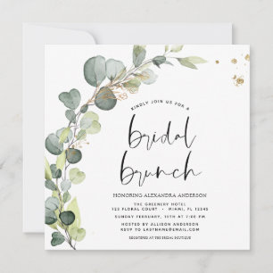 Invitation Fête des mariées de brunch nuptiale Eucalyptus