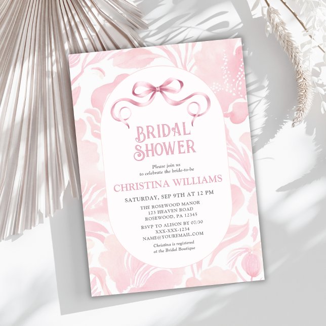 Invitation Fête des mariées de cabot rose (Créateur téléchargé)
