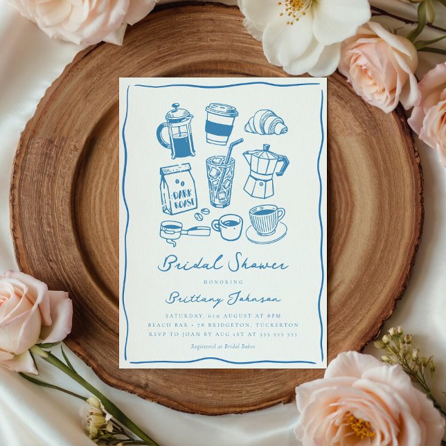 Invitation Fête des mariées de café chic Scribble (Créateur téléchargé)