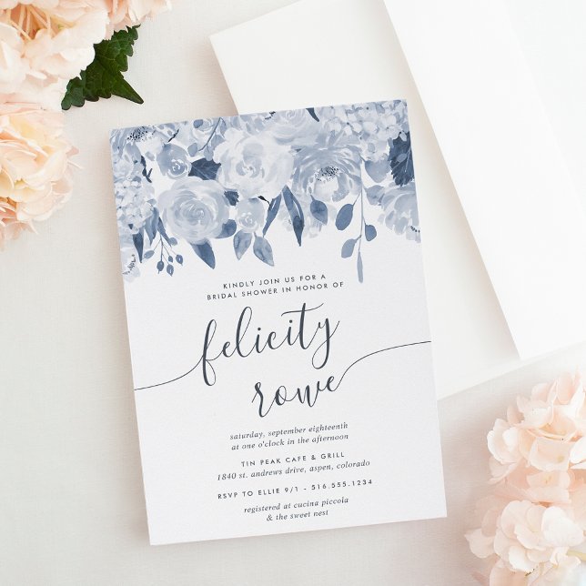 Invitation Fête des mariées de calligraphie florale du milieu (Créateur téléchargé)