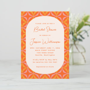 Invitation Fête des mariées de calligraphie moderne Orange Re