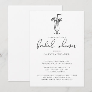 Invitation Fête des mariées de calligraphie noir blanc